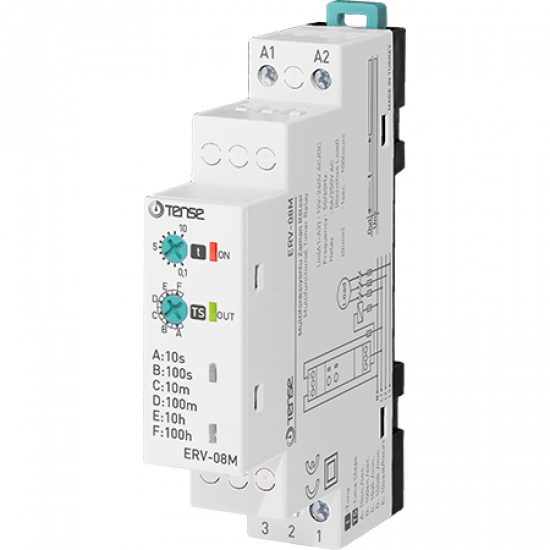 Relais temporisé multifonctionnel Tense ERV-08M